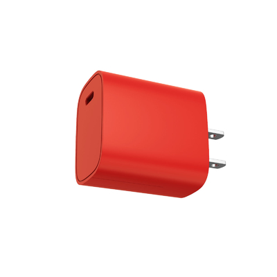 Rotes 20W USB C Ladegerät DER ABS-PC-USB-Wand-Ladegerät-Leistungsfähigkeits-gerade VI Wihte